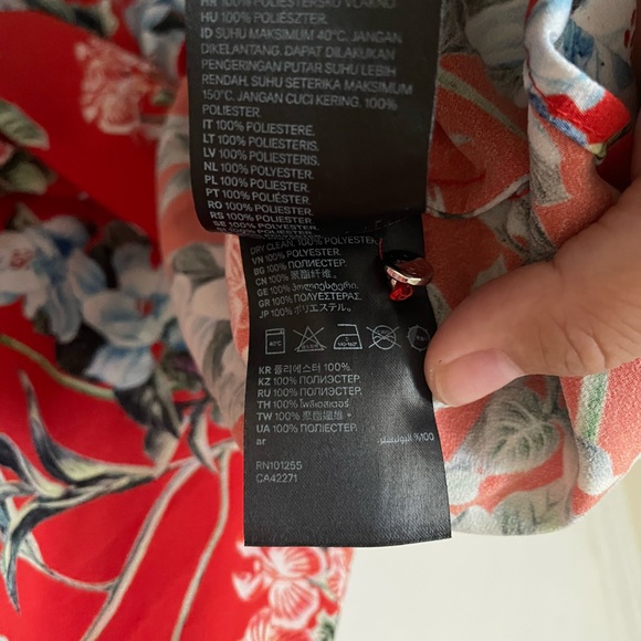 H&M Size 6 Red Flora Crepe Dress - Picture 10 of 11